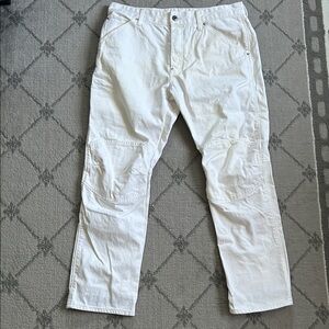 Men's Raw 5622 Workwear Zip 3D Straight White Cargo Jeans